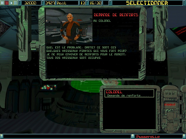 Exemple de dialogue avec un personnage du jeu.
